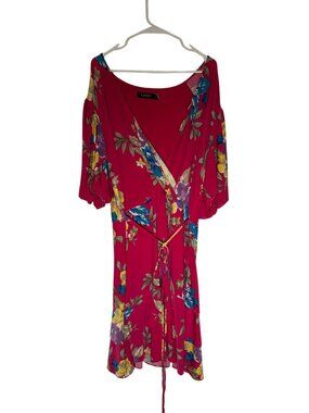 Lauren Ralph Lauren Pink Floral Stretch Jersey Dress Women's Plus Size 22W